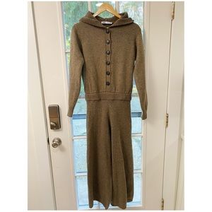 Zara Knit Jumpsuit with Flared Leg